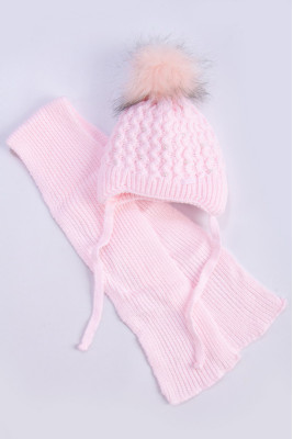 Дитячий комплект- шапка та шарф для дівчинки
